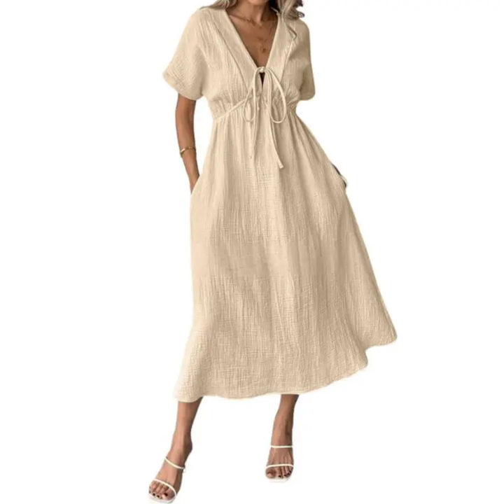 ANNE – Relaxed V-Neck Maxi Dress