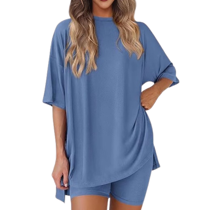 LINA – Soft Solid Lounge Short Set