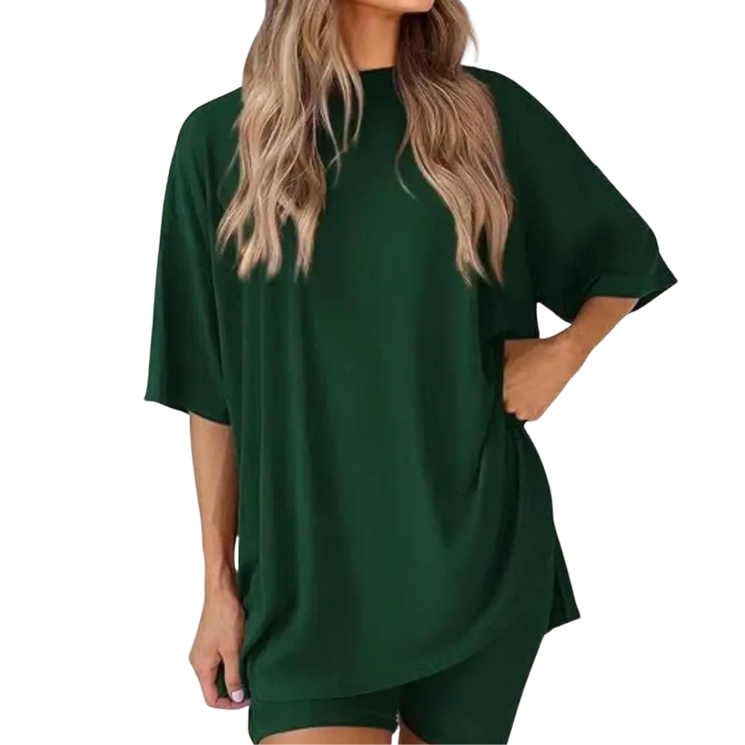 LINA – Soft Solid Lounge Short Set