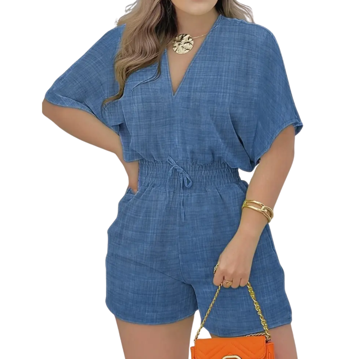 JULY – Casual V-Neck Drawstring Romper