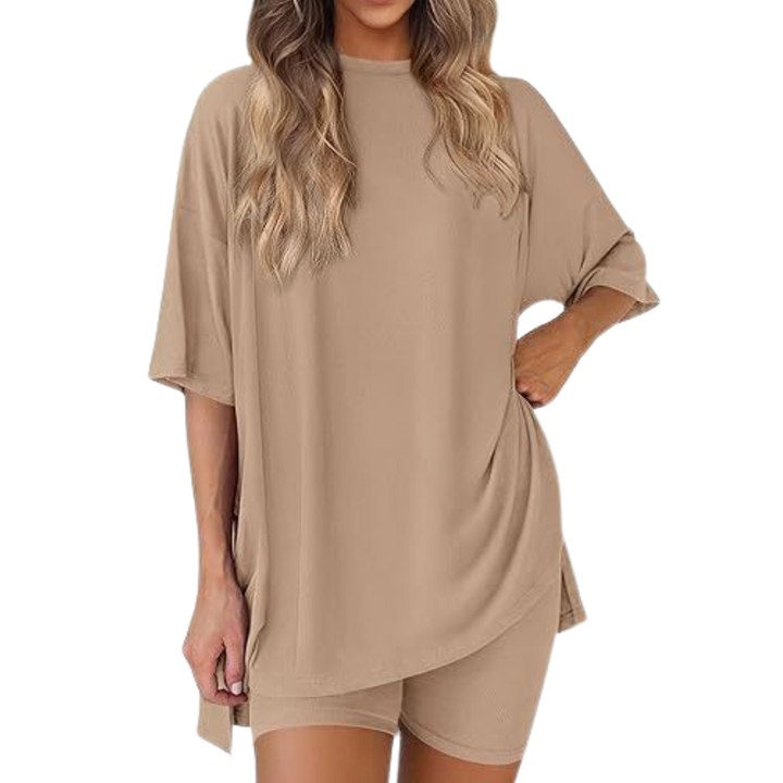 LINA – Soft Solid Lounge Short Set