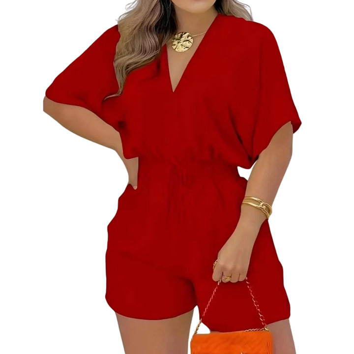 JULY – Casual V-Neck Drawstring Romper