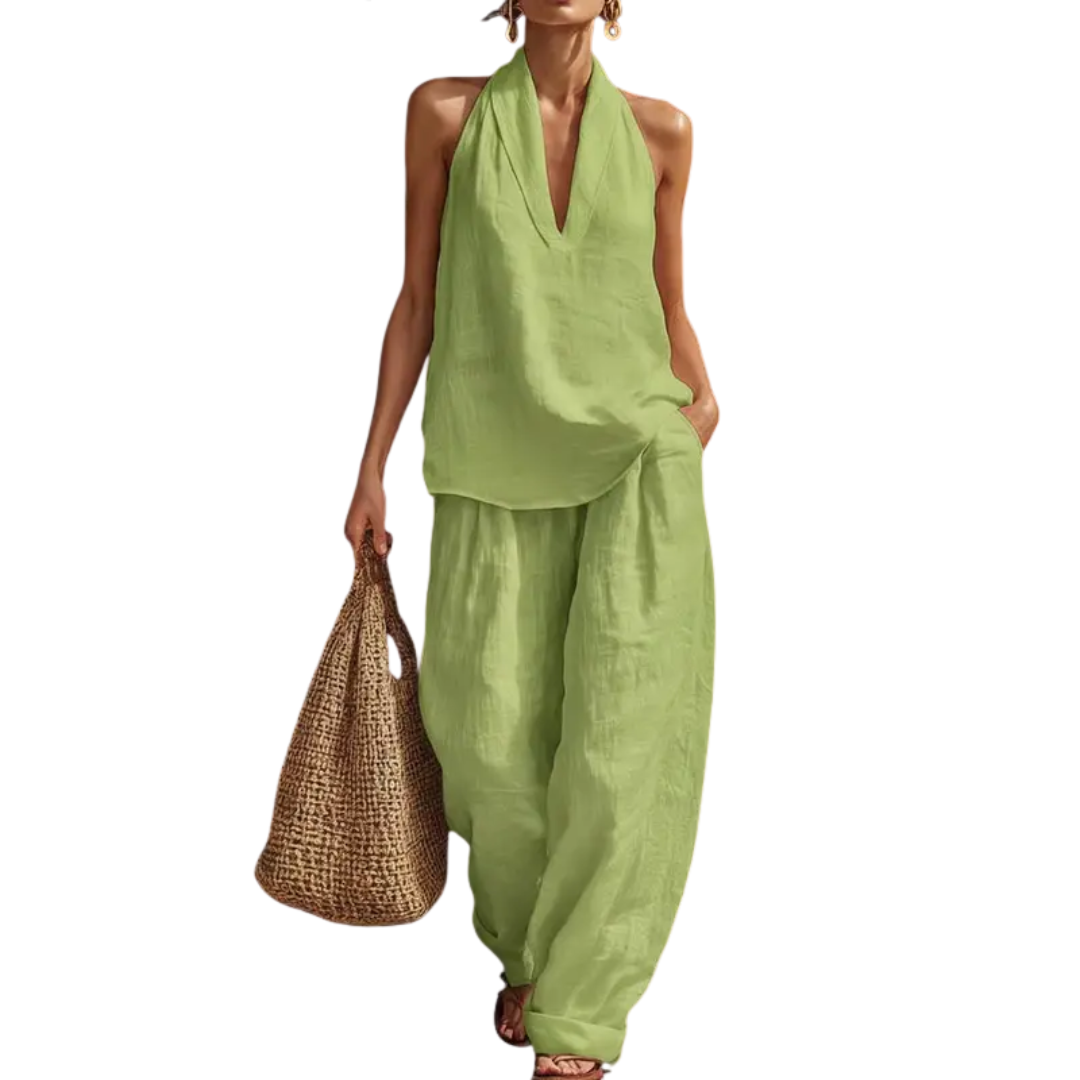 YURI™ – Breezy Halter Wide-Leg Two Piece Set