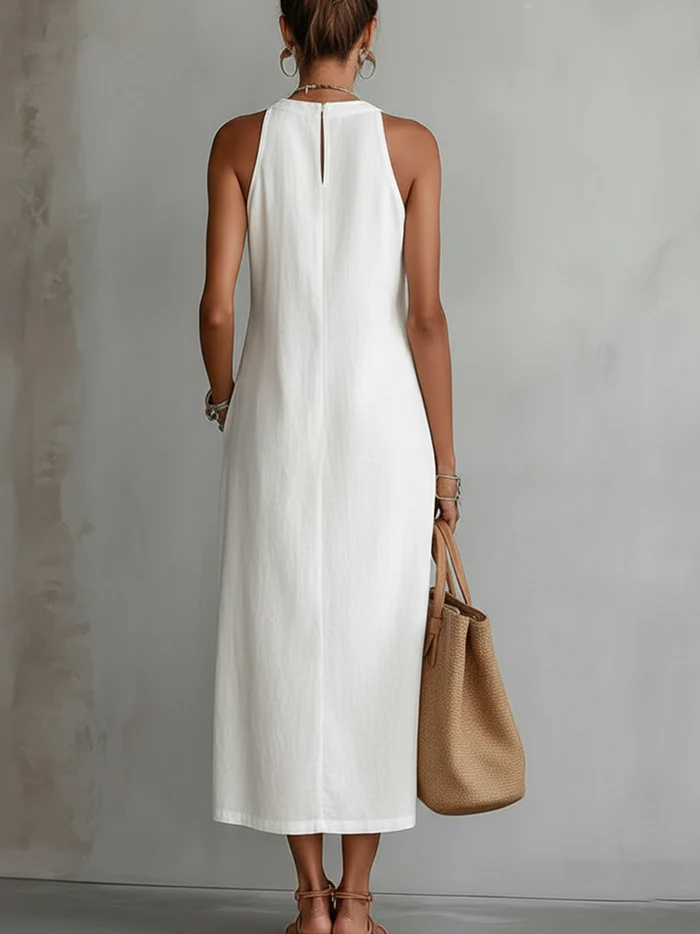 Jimena | Cotton Linen Midi Dress