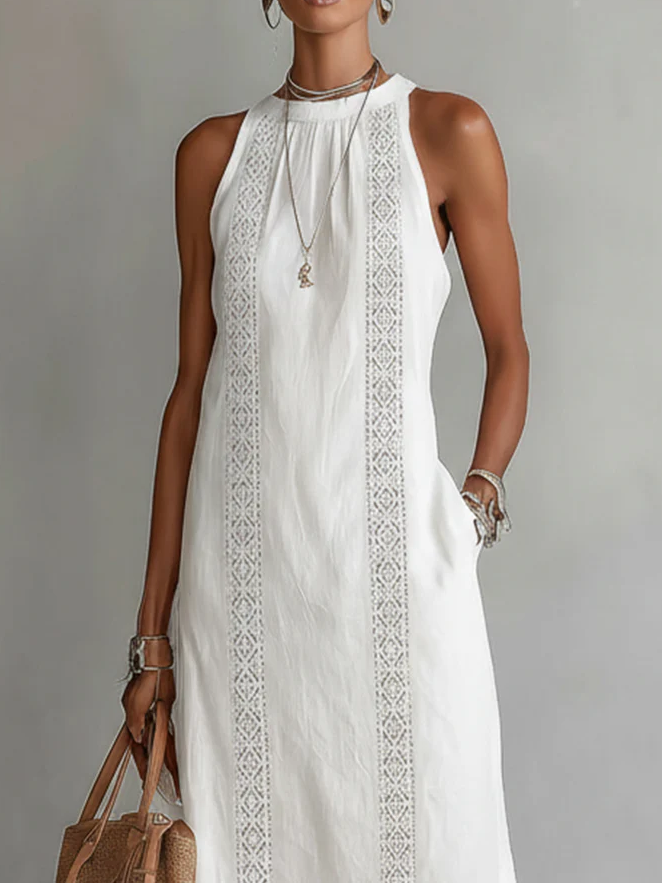 Jimena | Cotton Linen Midi Dress