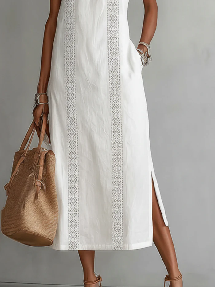 Jimena | Cotton Linen Midi Dress