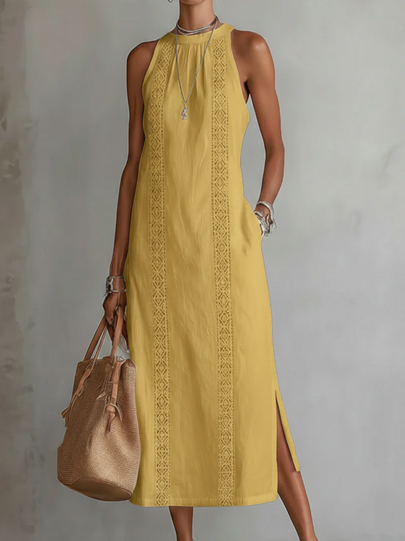 Jimena | Cotton Linen Midi Dress